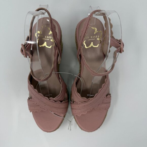 Ted Baker London Taymie Espadrille Wedge Sandals Women's 38 US 7.5 Pink NWOB - Picture 6 of 15